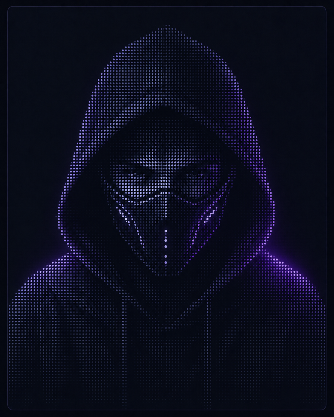 Stylized hacker profile scan illustration